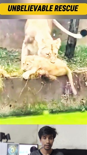 Incredible Rescue! Lion Saves Its Cub from the Water