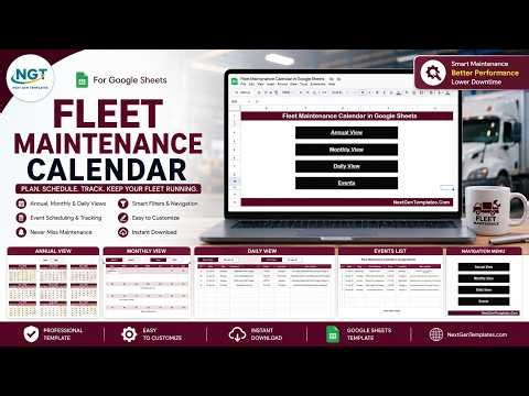 Fleet Maintenance Calendar in Google Sheets
