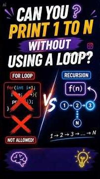 Can You Print 1 to N Without Using a Loop? | #recursion #dsa #coding #programming #interviewprep