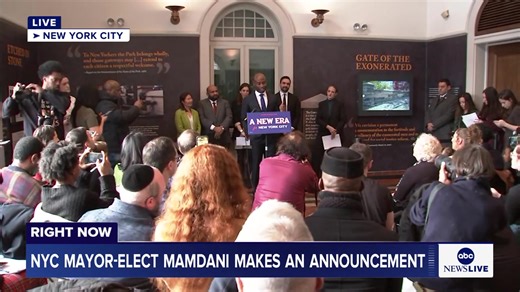 HAPPENING NOW: New York City Mayor-elect Zohran Mamdani makes an announcement. https://abcnews.link/1VWl7nf | ABC7NY