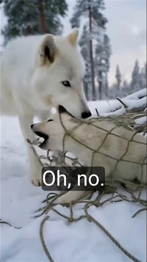 Mother Wolf Saves Trapped Baby Wolf in Snow | Emotional Animal Rescue 🐺❄️#wolf #animalrescue
