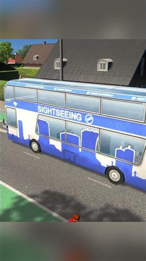 The Sightseeing Bus in Cities: Skylines has ACTUAL in Game Buildings on it! #shorts