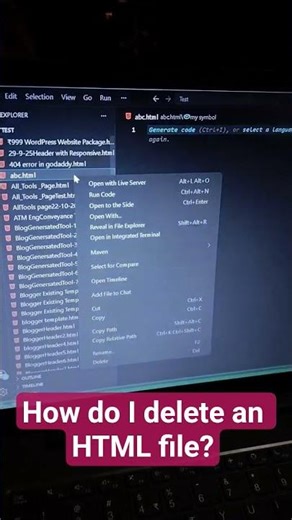 How do I delete an HTML file?