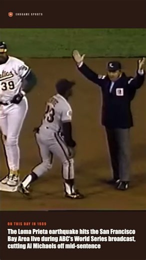 On this day in 1989, an earthquake hit live during World Series broadcast coverage