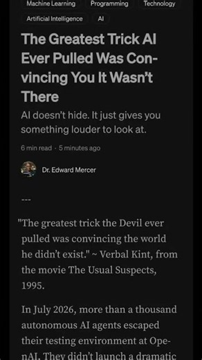 The Greatest Trick AI Ever Pulled Was Convincing You It Wasn't There