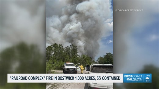 Major wildfires in Clay County, Putnam County sparked by train, officials say