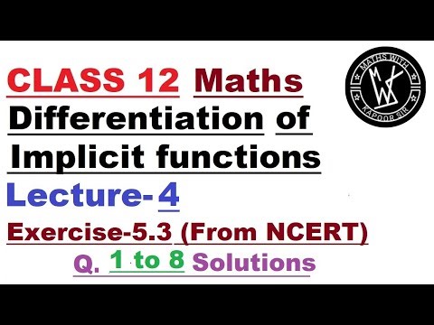Class 12 Math Exercise 5.3 Q1 to 8