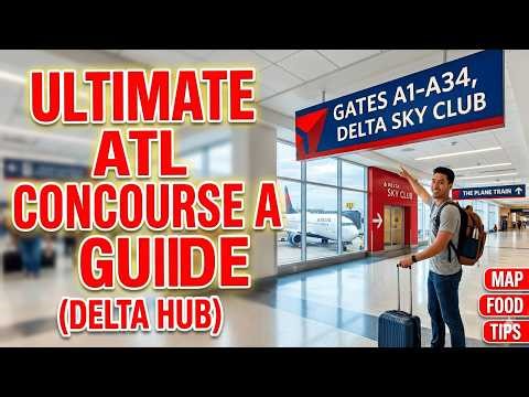 Walking ATL: Full Tour of Concourse A (All Gates A1-A34) ✈️