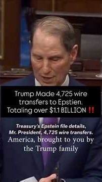 Senator Reveals 4,725 Epstein Wire Transfers Worth $1.1B 😳 #Epstein #Senate #shorts