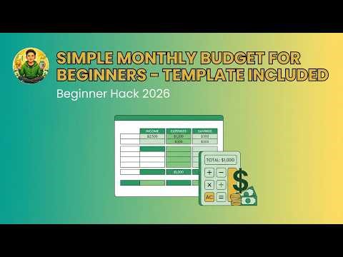Simple Monthly Budget for Beginners (Step-by-Step Template + Real Example 2026)