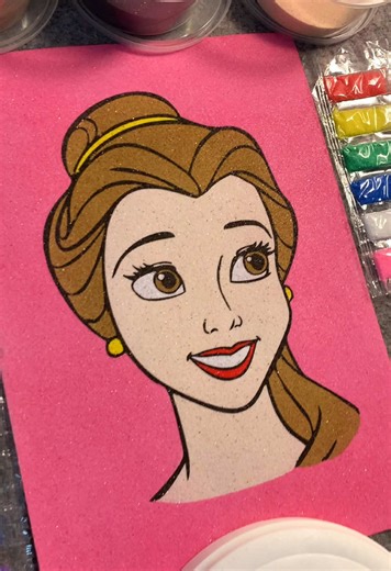 Princess Belle Sand Painting: A Disney Artistic Journey