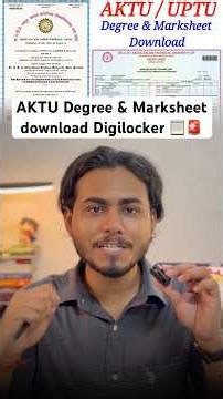 AKTU Degree & Marksheet Download on DigiLocker 2026 | AKTU Degree Kaise Download Kare?