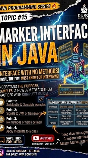 🚀 Marker Interface in Java Explained | Core Java Interview Questions #shorts #java #javainterview