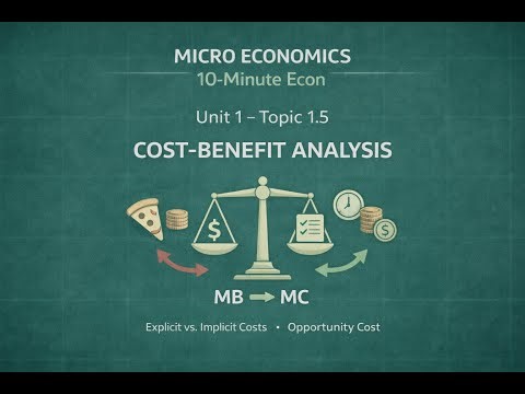 Cost-Benefit Analysis | Micro Topic 1.5 | 10-Minute Econ