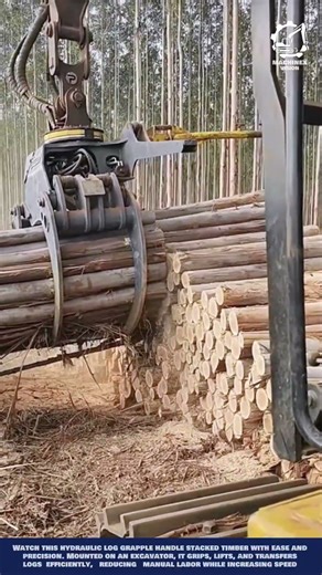 Excavator Attachment Grapple Saw Innovation for integrated timber stacking & precision log cutting