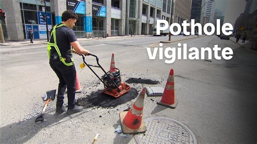 Tired of Montreal's potholes, this man's taking matters into his own hands