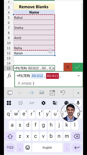 Remove Blank Cells Instantly 😱 Excel FILTER Function Trick | Clean Data in Seconds ⚡ #shorts