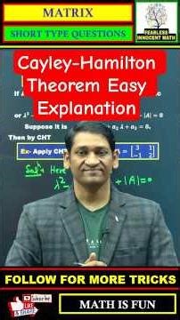 🔥Cayley Hamilton Theorem Easy Explanation🔥#engineeringmaths #matrix #gatemaths #aktu #linearalgebra