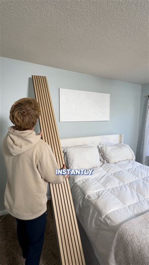 Boring walls 🤝 fluted wall planks ✨ Adds instant character & an elevated look all at a low price 🔗: https://www.lowes.com/pd/Flut-Plank-8MM-Oak-8-625X-8/5015326745 | Lowe's Home Improvement