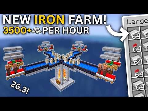 NEW UPDATED Minecraft Java 26.3 IRON FARM TUTORIAL😱 | 3500 Iron Per Hour