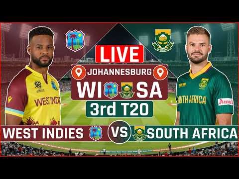 SA vs WI 3rd T20 Live Cricket Score | South Africa vs West Indies 3rd T20 Live Scores & Commentary