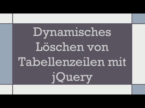 Dynamisches Löschen von Tabellenzeilen mit jQuery
