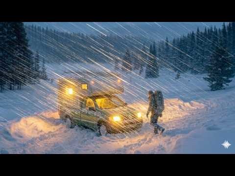 He Survived the Biggest Blizzard Ever | Pickup Truck Survival in Extreme Snowstorm.
