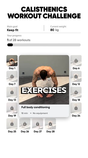 Exercise for just 6-8 minutes 3 times a week and you won't recognize yourself in a month. It's real! 💪 | 21 Day Challenge