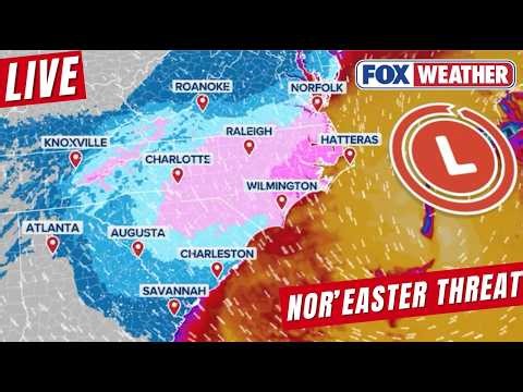 LIVE Coverage Tracking Nor'easter Bomb Cyclone, Extreme Snow For Carolinas, Virginia | FOX Weather