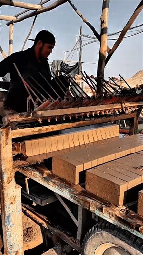 Clay Brick Production Work Tool Using Manual Brick Making Machine #worktool