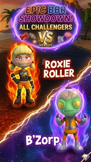 Who is the Best Racer? B'Zorp vs Roxie Roller 🏆🏁 #BBR #Shorts