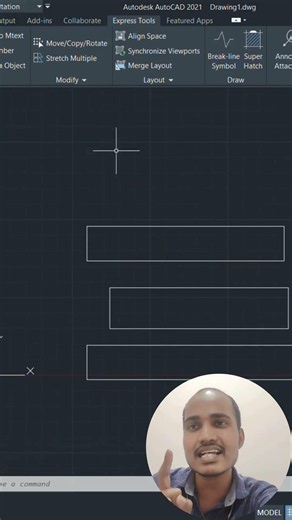Multiple stretch selection | Autocad tutorial | kaliru.in