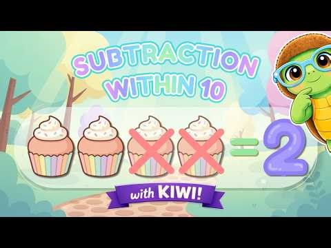Learn Subtraction Within 10 | Easy Math for Kids 🐢💚