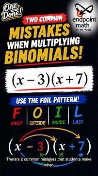 Multiply Binomials (FOIL)