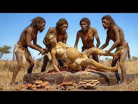 Prehistoric Survival Story | Giant Python Eats Early Human — Tribe Fights Back to Save Her