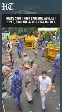 Police Stop Truck Carrying Abhijeet Dipke, Shabana Azmi & Prakash Raj During Major Protest | #shorts