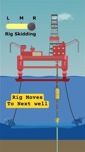 Massive Semi Submissive Drilling Rig Skids to Next Well!