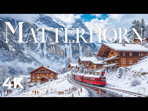 Matterhorn Winter 4K ❄️ Enchanting Alpine Wonderland • Stunning Scenery with Calming Music