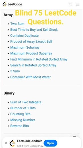 Blind 75 LeetCode Questions