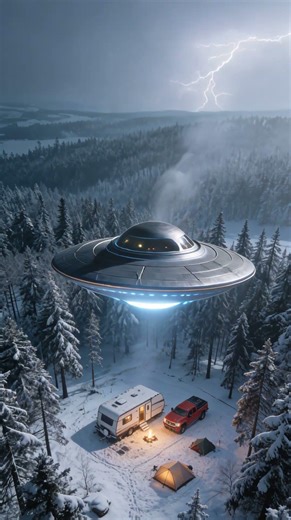 Alien Saucer in the Clouds | Frozen Wilderness Encounter #scifi #winter #aliencraft #starshiptravel
