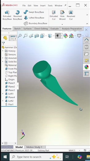 Create Complex Shape in SolidWorks using Loft & Flex | Beginner to Advanced #solidw #rkdesign #flex