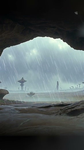 Safe from the alien rain 🌧️🌌 #cosmicrooms #rain #asmr #relaxing #scifi #ambience #storm