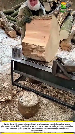 This Wood Splitting Machine Is Incredibly Satisfying