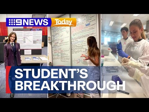 Year 12 student's breast cancer breakthrough | 9 News Australia