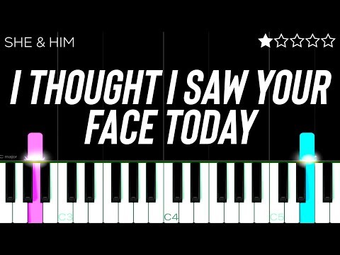 She & Him - I Thought I Saw Your Face Today | EASY Piano Tutorial