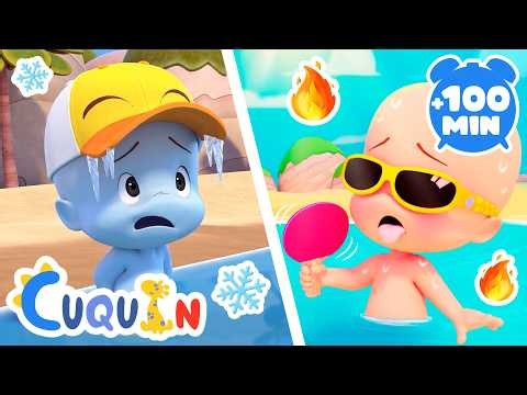 Learn Hot vs Cold at the Beach! ❄️🔥 Educational Songs for Kids with Cuquin