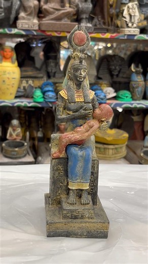 Isis & Horus Statue – Ancient Egyptian Goddess & Child | Handmade Egyptian Sculpture |Made in Egypt