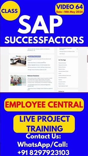 SAP SuccessFactors EC Training Online Tutorial Class 64 14th May 2026 #sapsuccessfactorstraining