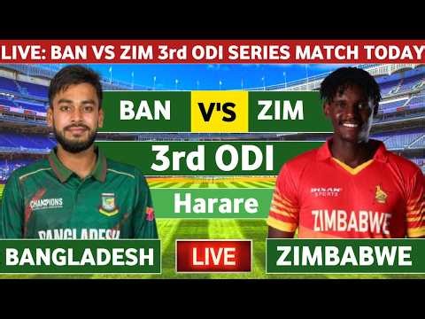 🔴BAN VS ZIM 3rd ODI LIVE | TODAY LIVE CRICKET MATCH | Bangladesh vs Zimbabwe today match