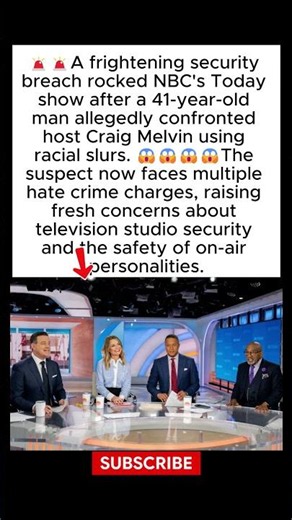 SHOCKING! Today Show Intruder Charged with Hate Crimes After Confronting Craig Melvin LIVE 😱#shorts